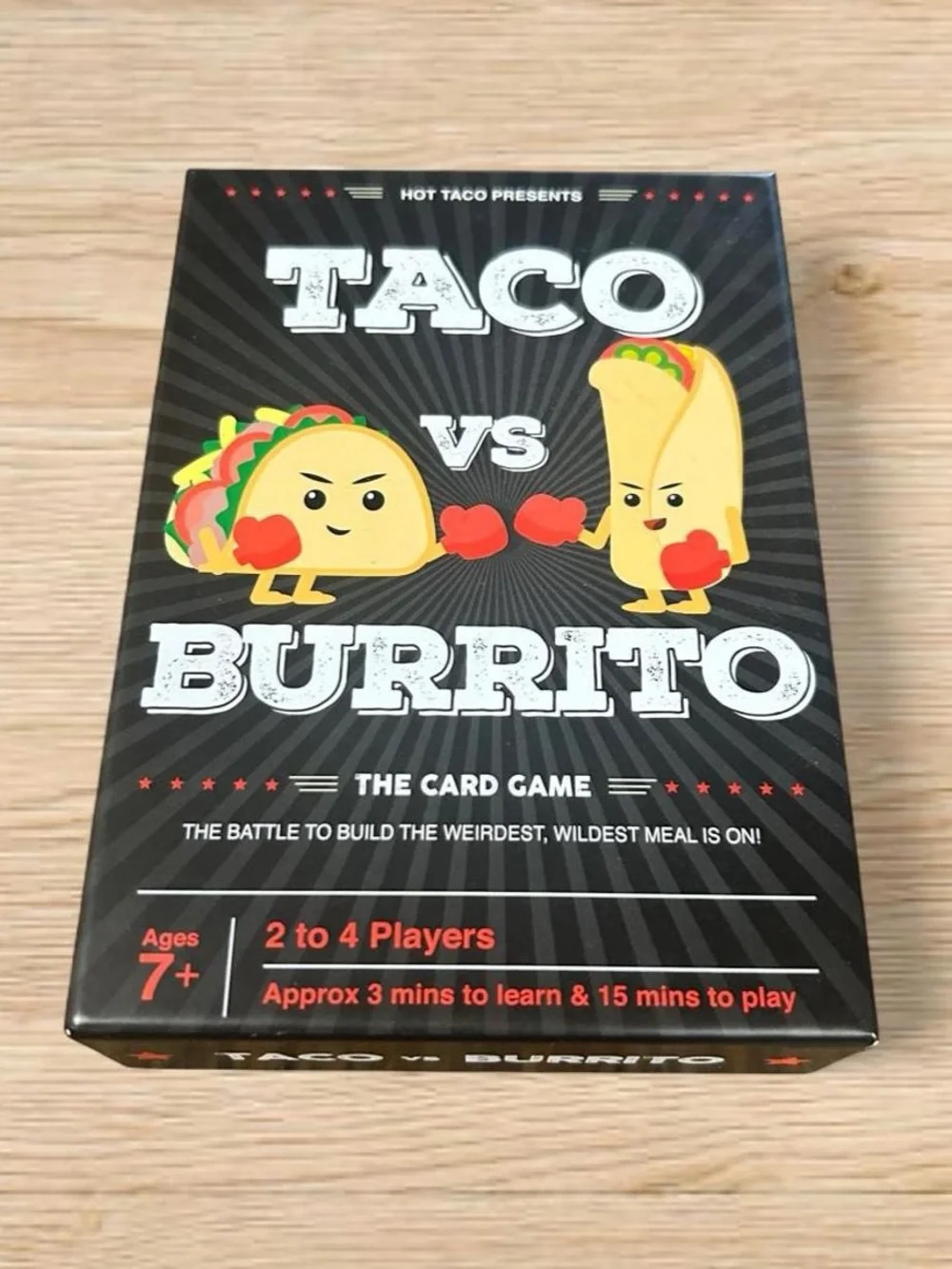 Taco vs Burrito Card Game - Black -